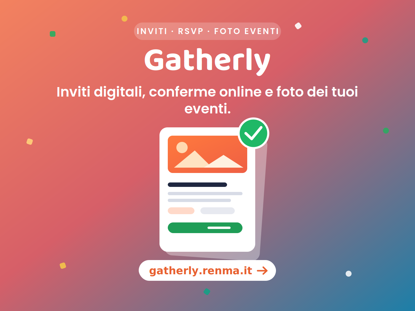 Gatherly: inviti digitali, RSVP online e foto degli eventi in un'unica piattaforma